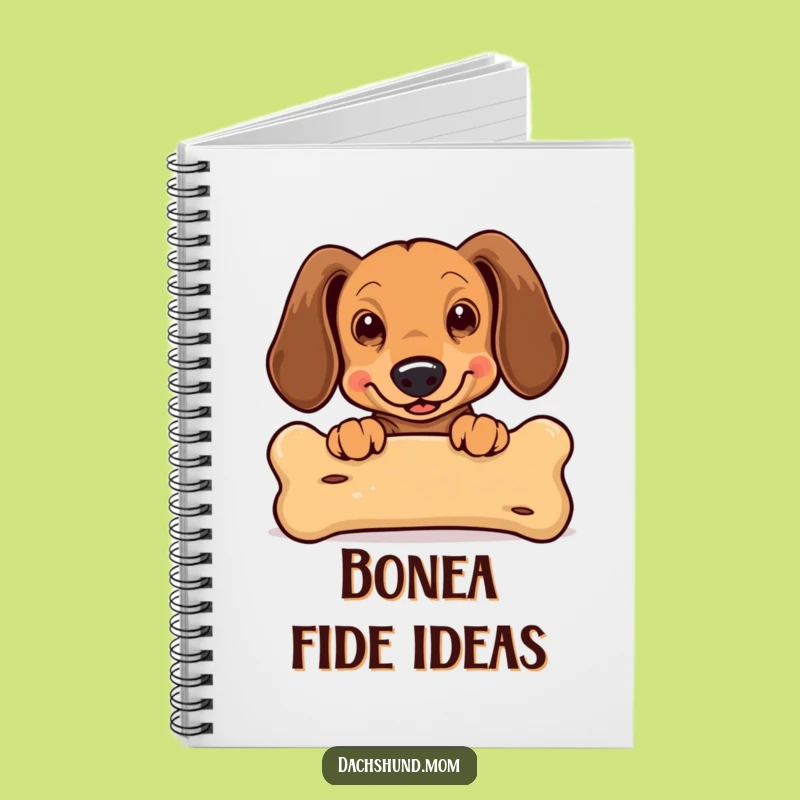 Funny Kawaii Dachshund Notebook: Cute Bone Peek Journal for Dog Lovers