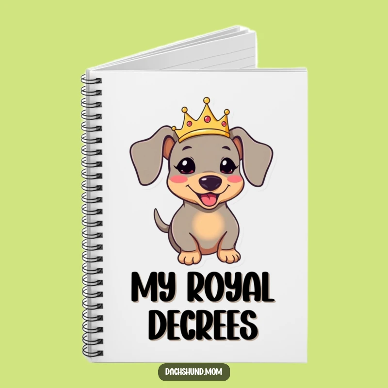 Funny Kawaii Dachshund Notebook - Royal Dog Journal Gift