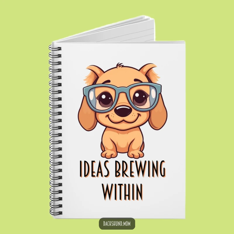 Funny Kawaii Dachshund Notebook - Silly Glasses for Notes, Perfect Dog Lover Gift