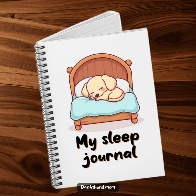 Funny Kawaii Dachshund Notebook: A sleepy dog is adorably cramped in a tiny bed, inspiring your notes with ultimate coziness.