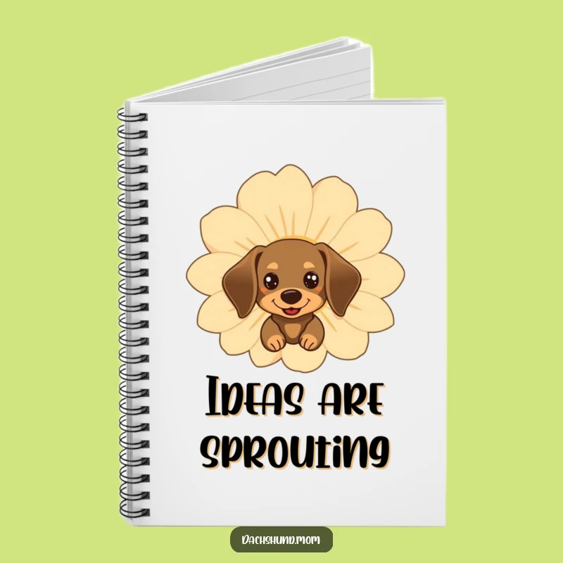 Funny Kawaii Dachshund Flower Notebook for Blooming Ideas
