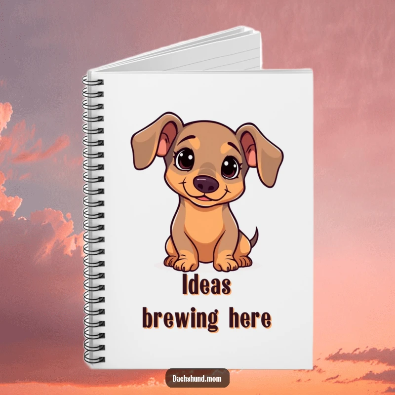 Funny Dachshund Notebook: A kawaii dachshund tilting its head with a curious expression, great for capturing ideas and thoughts.