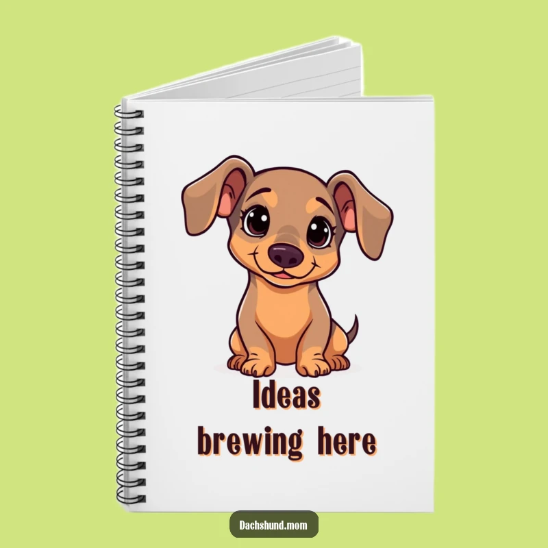 Funny Kawaii Dachshund Head Tilt Notebook - Curious Wiener Dog Journal Gift