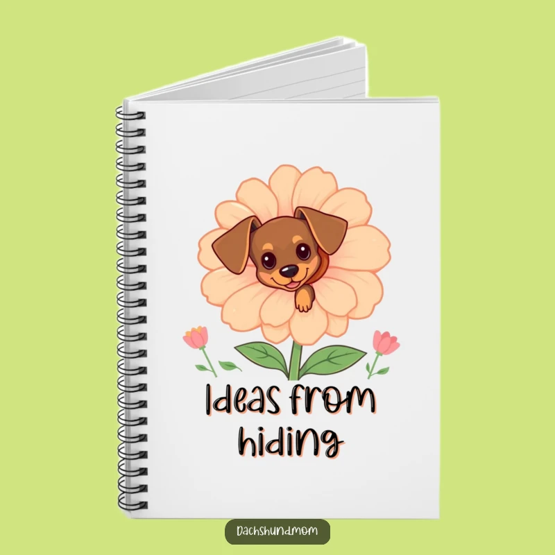 Funny Tiny Dachshund Flower Peek Notebook: Jot Down Ideas with Hidden Cuteness