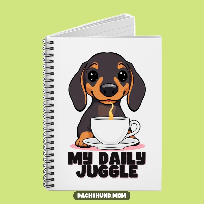 Funny Dachshund Teacup Balance Notebook - Cute Wiener Dog Journal for Ideas