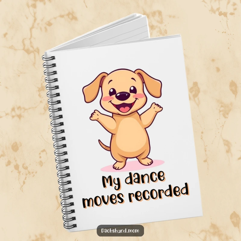 Funny Kawaii Dachshund Dance Notebook: A cute dachshund does a happy little dance, for writing, gift.