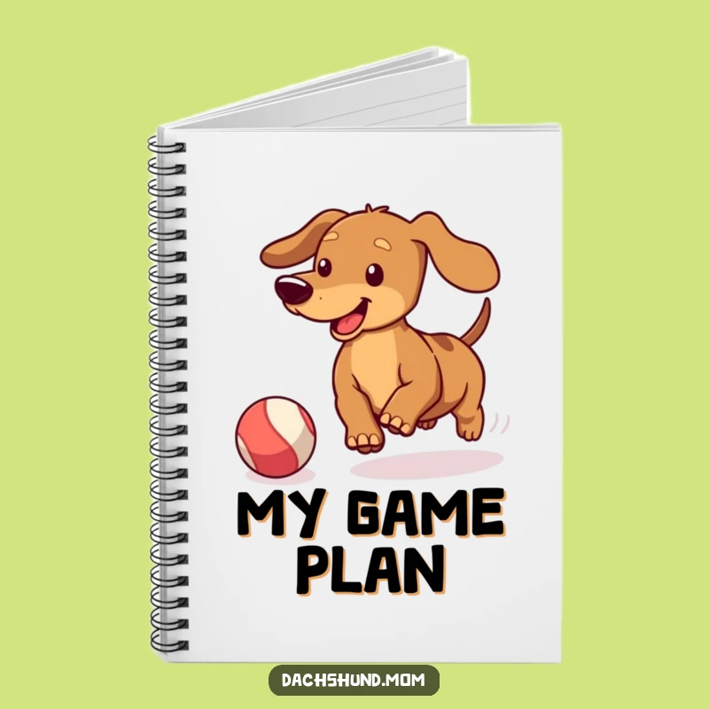 Funny Kawaii Dachshund Ball Chase Notebook: Playful Notes, Humorous Gift