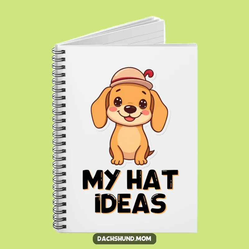 Funny Kawaii Dachshund Hat Tip Notebook - Cheerful Wiener Dog Journal