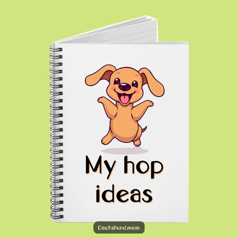 Funny Kawaii Dachshund Hop Notebook - Energetic Wiener Dog Journal