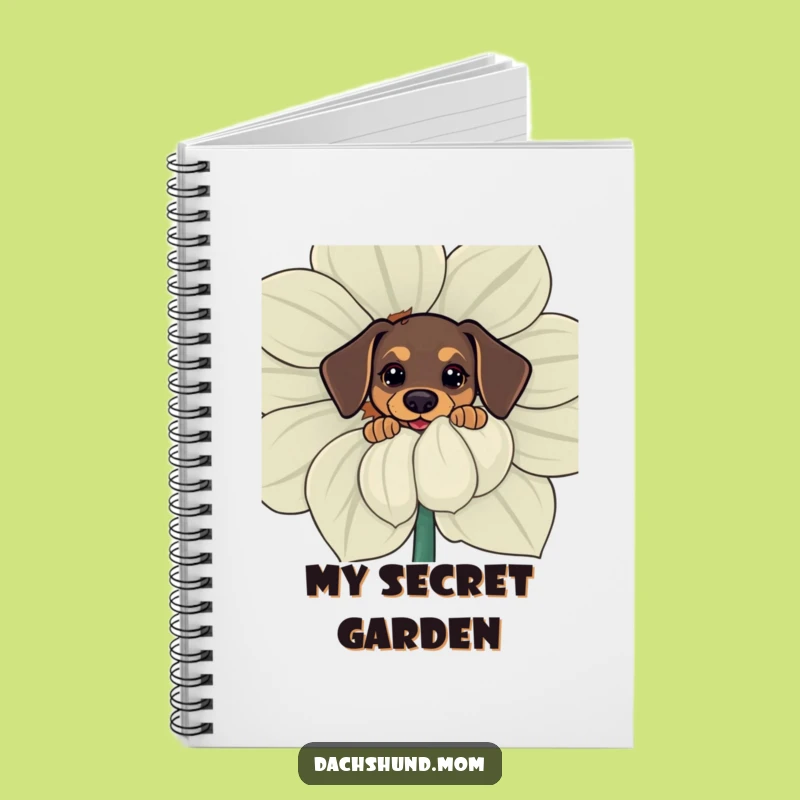 Funny Kawaii Dachshund Notebook: Curious Pup Behind Flower, Hilarious Journal