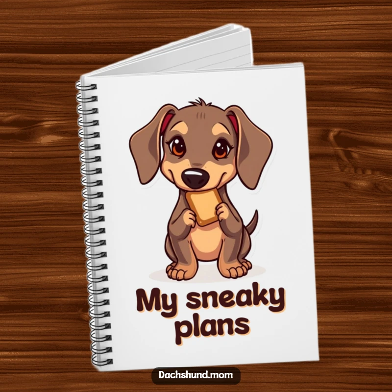 Funny Kawaii Dachshund Notebook: A determined kawaii dachshund reaching for a treat, ready to capture brilliant plans and ideas.