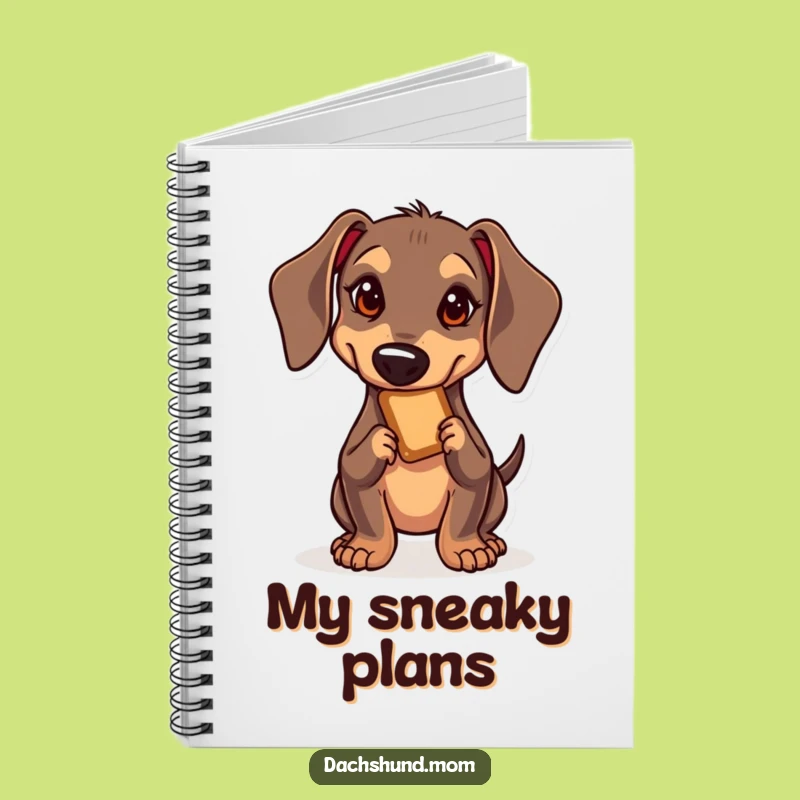Funny Kawaii Dachshund Treat Plan Notebook - Hilarious Dog Gift for Notes