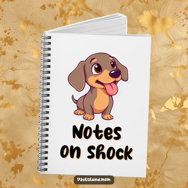 Funny Dachshund Notebook: A cute wiener dog with wide eyes and its tongue out, captured in a moment of quirky surprise.