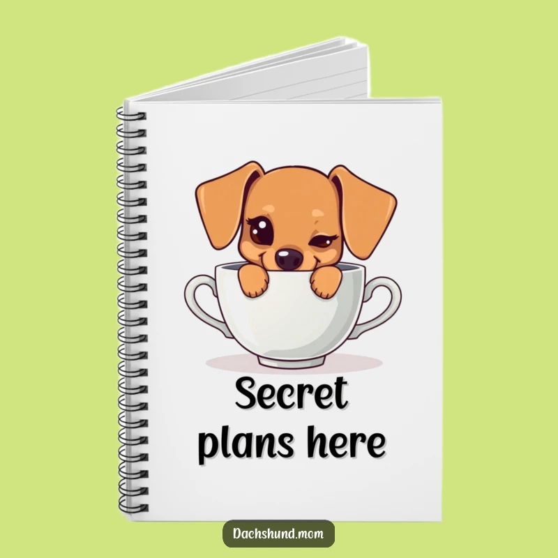 Funny Kawaii Dachshund Teacup Notebook: Mischievous Journal, Cute Gift