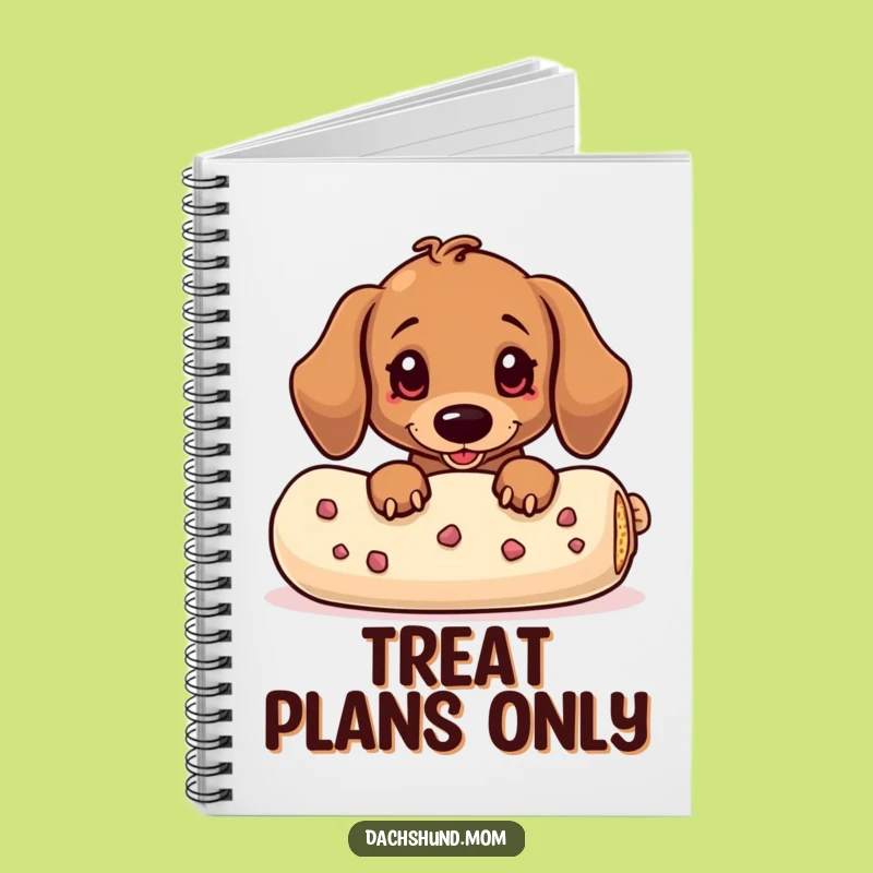 Funny Kawaii Dachshund Treat Peek Notebook - Wiener Dog Journal Gift