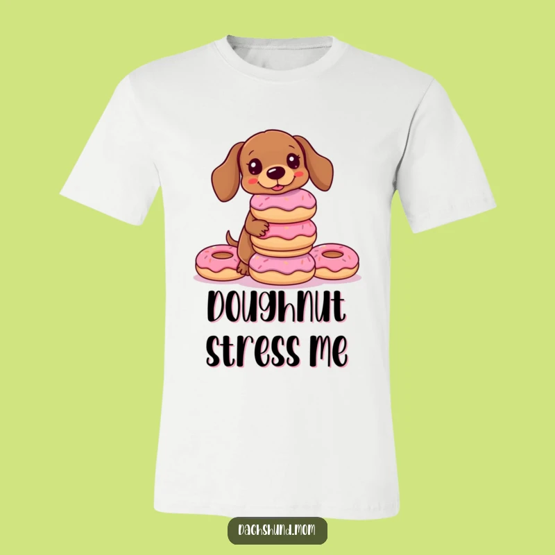 Funny Kawaii Dachshund Donut T-Shirt: Balancing Act Humor Gift for Dog Lovers