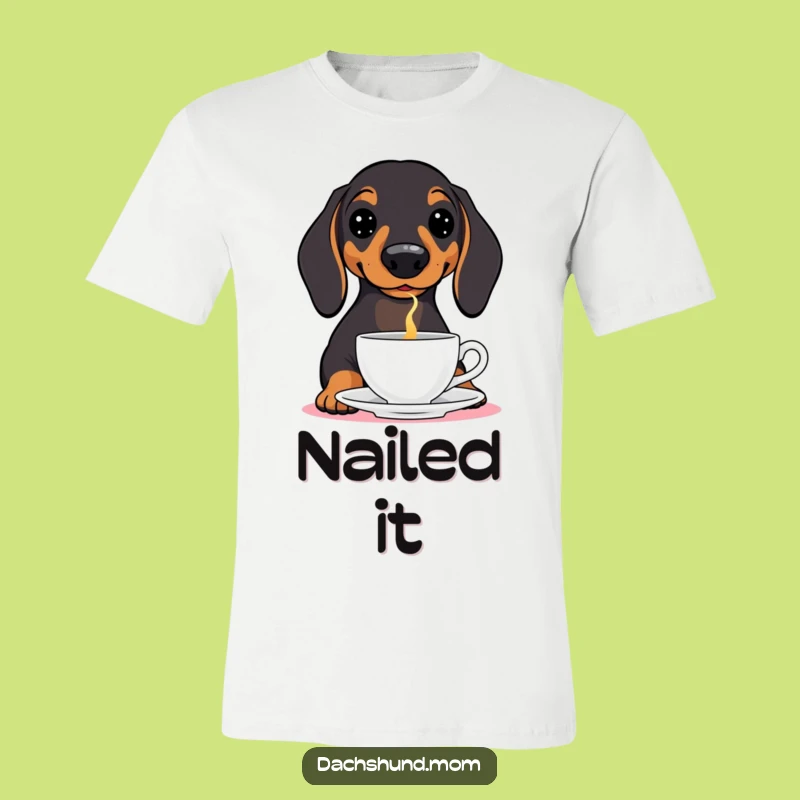 Funny Dachshund Teacup Balance T-Shirt - Hilarious Wiener Dog Outfit for Joke Lovers