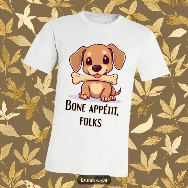 Funny Kawaii Dachshund T-Shirt: A cute dog is focused on balancing a treat, showing off impressive poise and concentration.