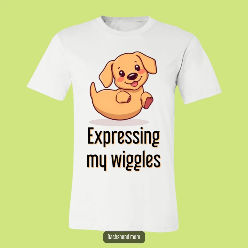Funny Kawaii Dachshund Butt Wiggle Tee - Comical Wiener Dog Shirt for Fun
