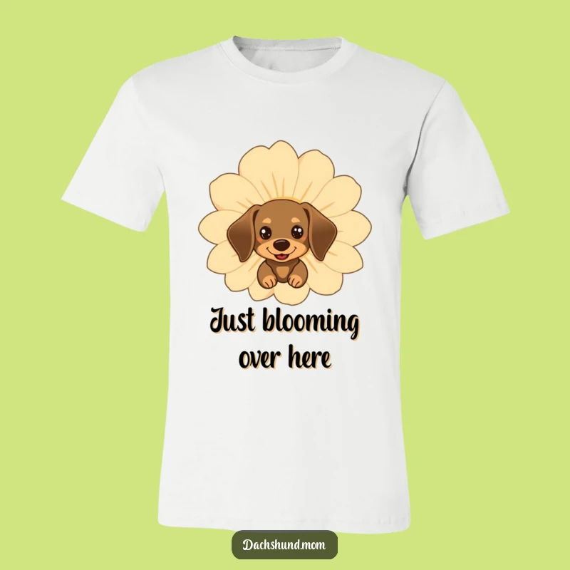 Funny Kawaii Dachshund Flower Shirt, Cute & Humorous Dog Tee
