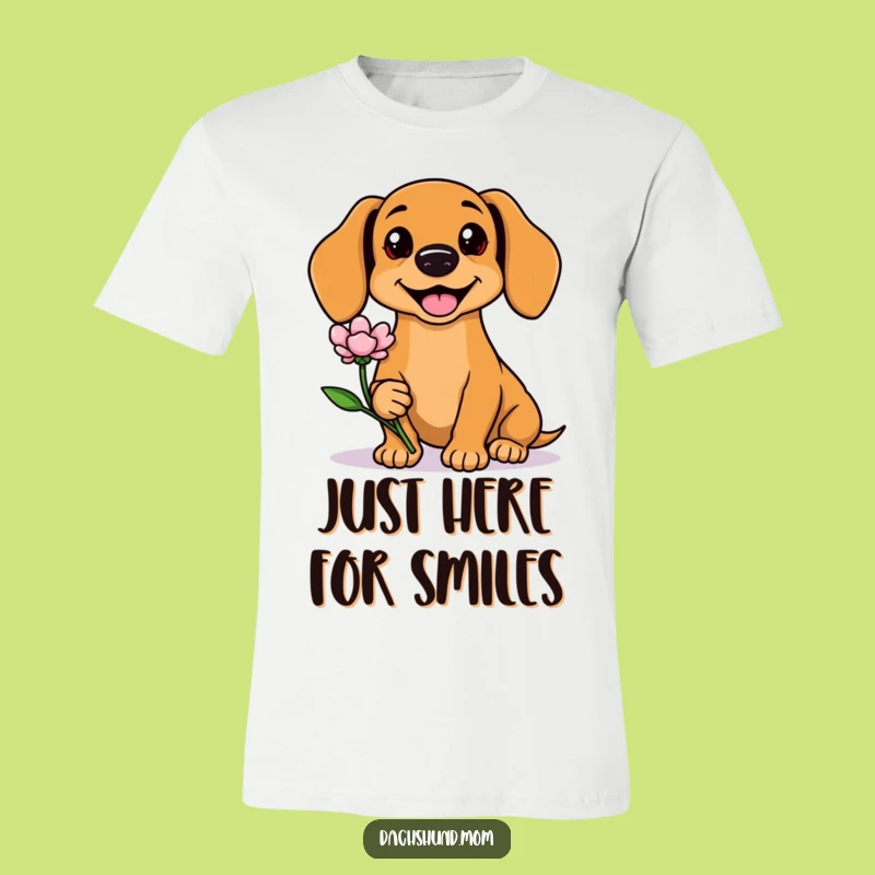 Funny Kawaii Dachshund Flower Tee: Wear Your Heart Out with This Cute Wiener Dog Shirt