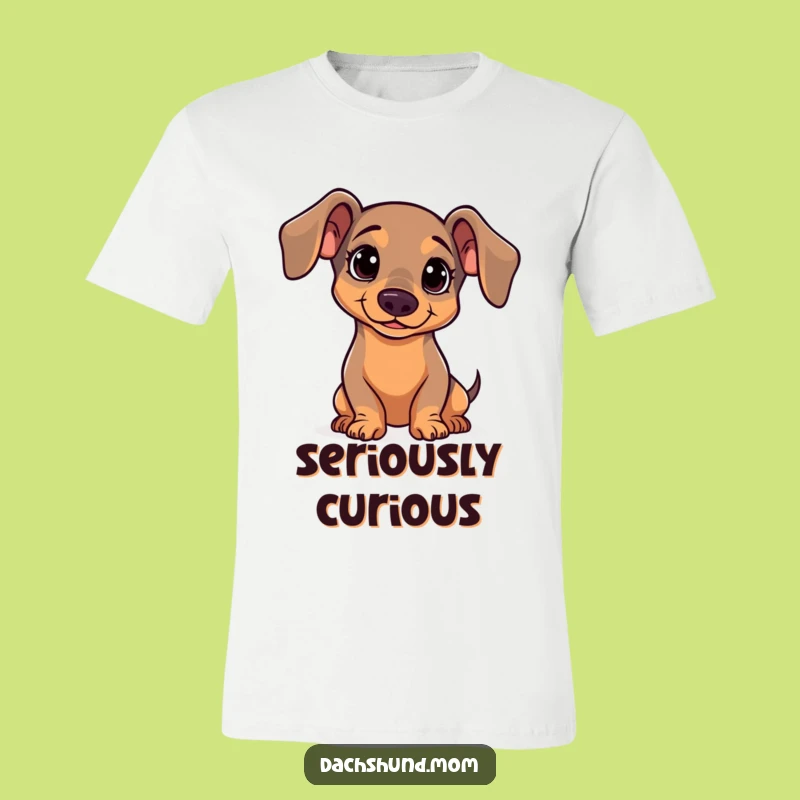 Funny Kawaii Dachshund Head Tilt T-Shirt - Curious Wiener Dog Tee for Enthusiasts