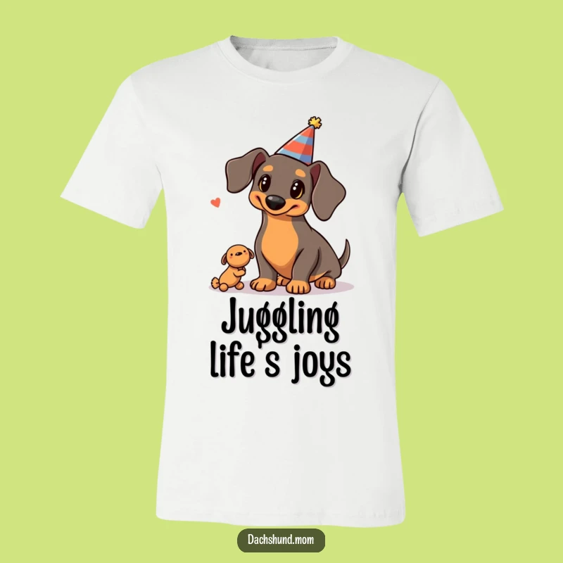 Funny Kawaii Dachshund Party T-Shirt: Juggling Dog Tee Gift