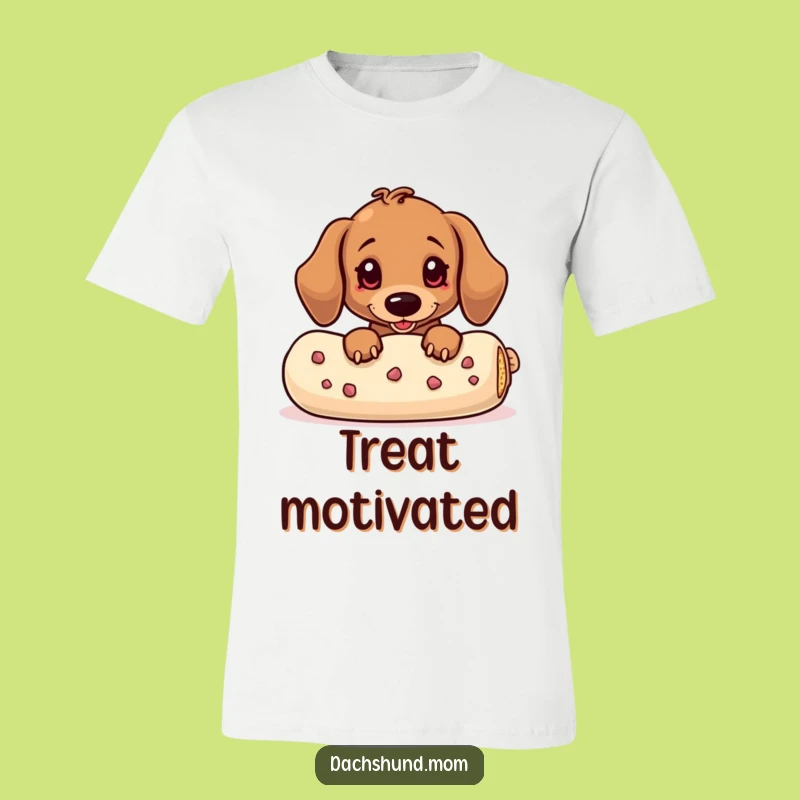Funny Kawaii Dachshund Treat Peek T-Shirt - Sneaky Wiener Dog Tee Gift