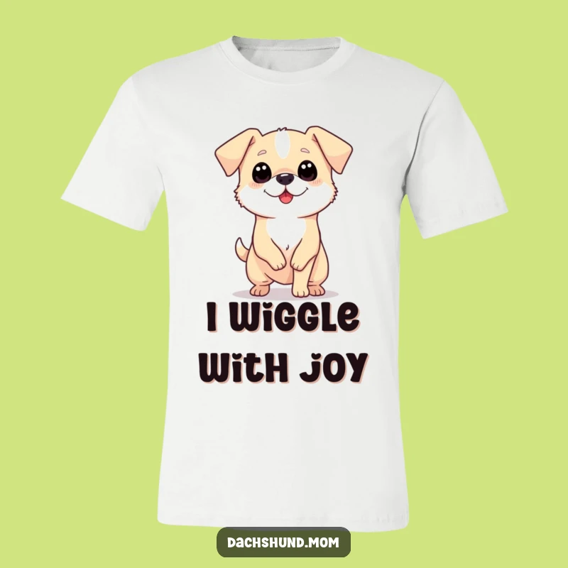 Funny Long Dog Wiggle T-Shirt - Enthusiastic Wiener Dog Apparel Gift