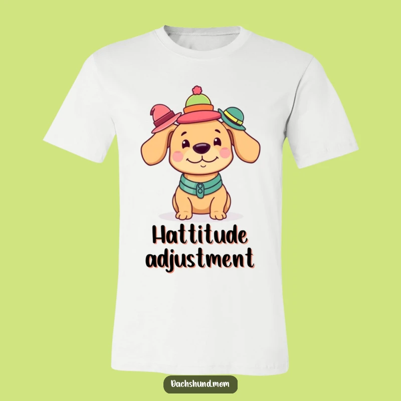Funny Kawaii Dachshund T-Shirt: Hat Balancing Act, Cute Gift