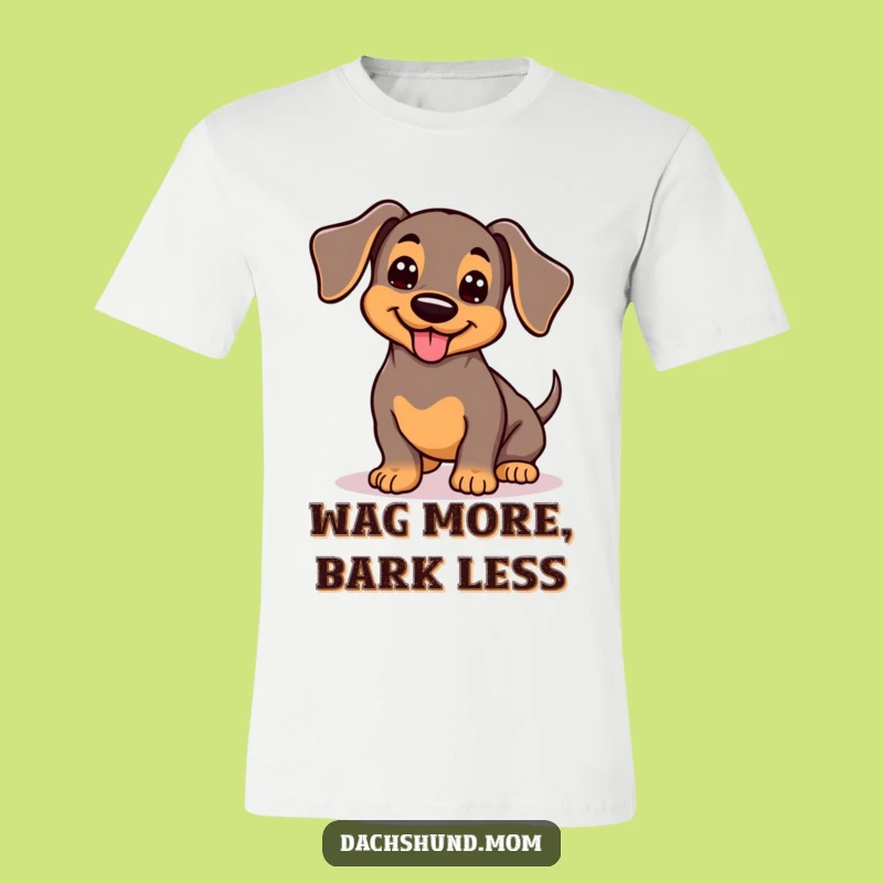 Funny Kawaii Dachshund T-Shirt: Wiggling Pup Joy, Wagging Tail Fun, Awesome Funny Gift