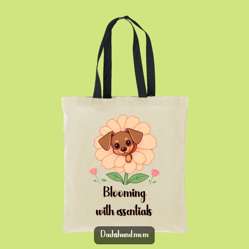 Funny Tiny Dachshund Flower Peek Tote Bag: Carry Your Charm Everywhere