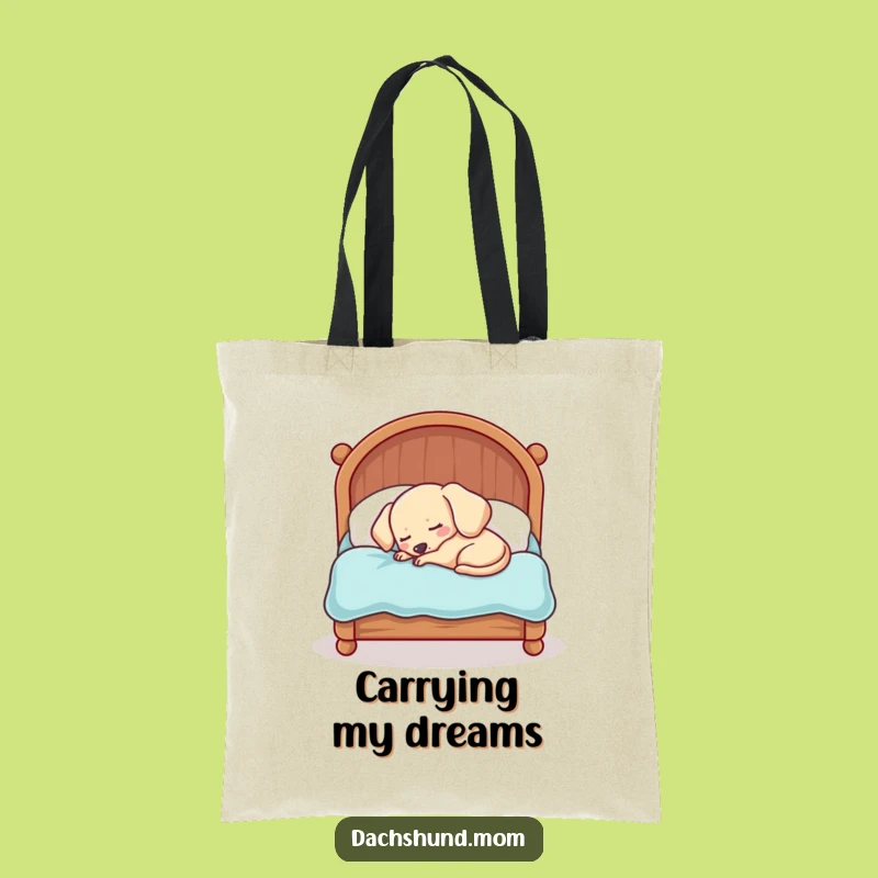 Funny Sleepy Dachshund Tote Bag: Kawaii Nap Companion, Perfect Practical Funny Gift!