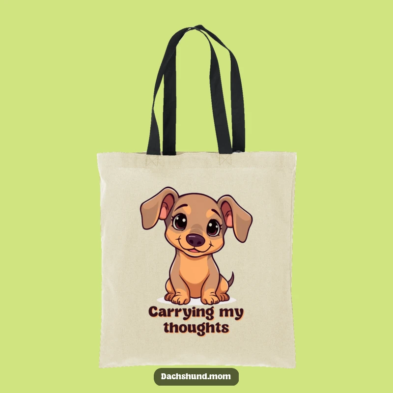 Funny Kawaii Dachshund Head Tilt Tote Bag - Stylish Curious Wiener Dog Carry-All