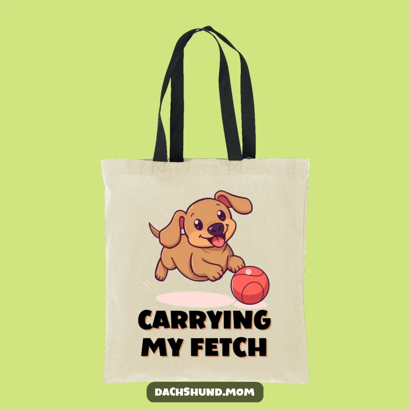 Funny Dachshund Ball Tote: Playful Sausage Dog Game Bag Gift