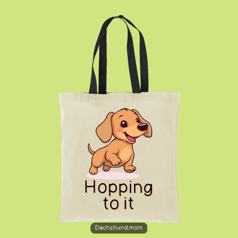 Funny Dachshund Hopping Tote Bag - Practical Wiener Dog Accessory