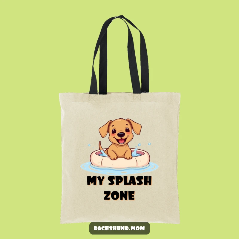 Funny Dachshund Puppy Pool Splash Tote Bag: Stylish & Humorous Carryall