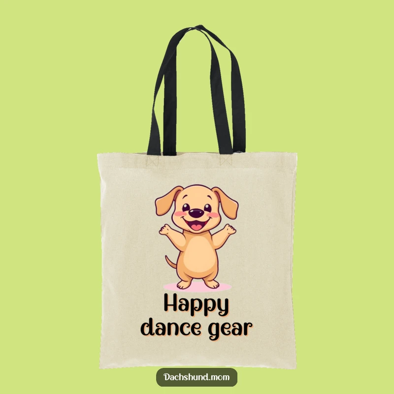 Funny Kawaii Dachshund Dance Tote Bag: Carry Your Joy, Adorable Accessory!