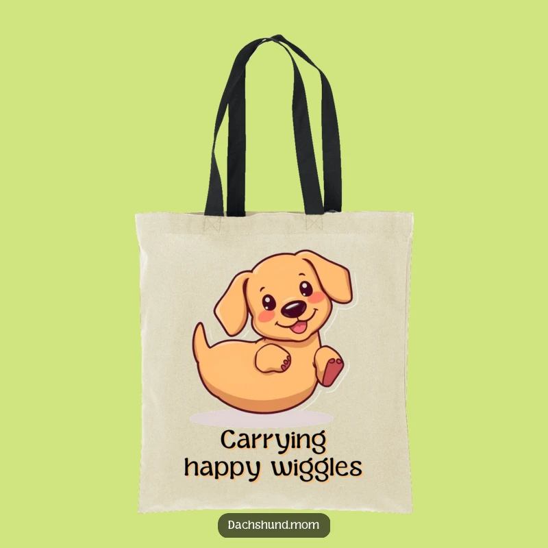 Funny Kawaii Dachshund Rear End Wiggle Tote Bag - Chic Wiener Dog Accessory