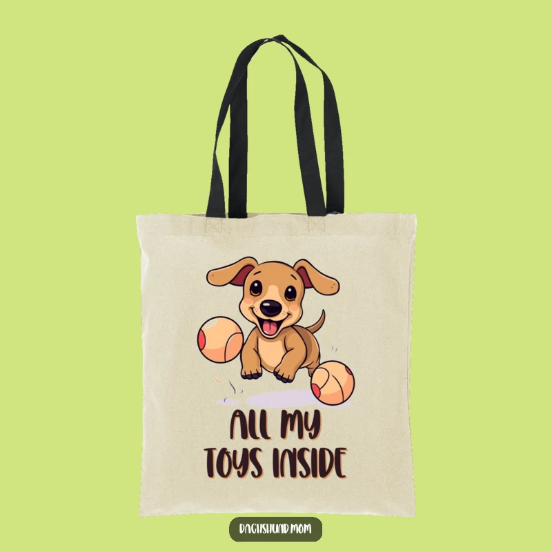 Funny Kawaii Dachshund Tote Bag: Carry Your Play Gear, Excited Pup Style, Stylish Funny Gift