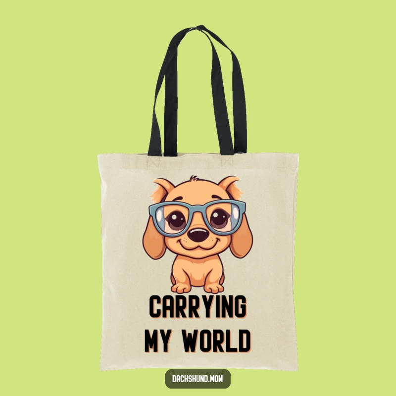 Funny Kawaii Dachshund Tote Bag - Silly Expression, Perfect Shopping Companion