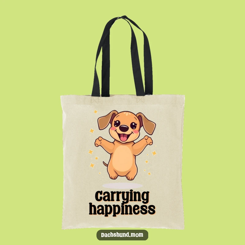 Funny Kawaii Dachshund Tote Bag: Sparkly Delight Jumping Gift!