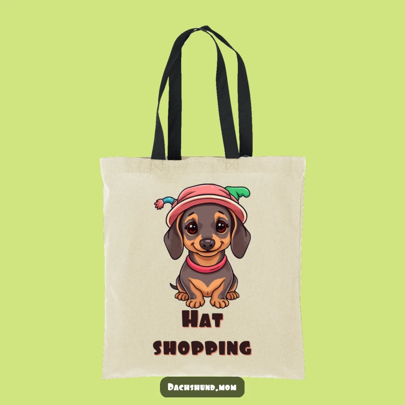Funny Dachshund Hat Collection Tote Bag - Chic Wiener Dog Accessory