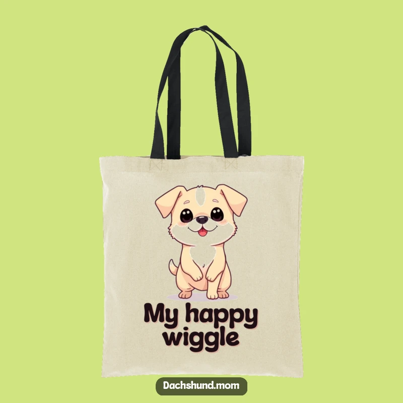 Funny Long Dog Wiggle Tote Bag - Enthusiastic Shopping Companion Gift