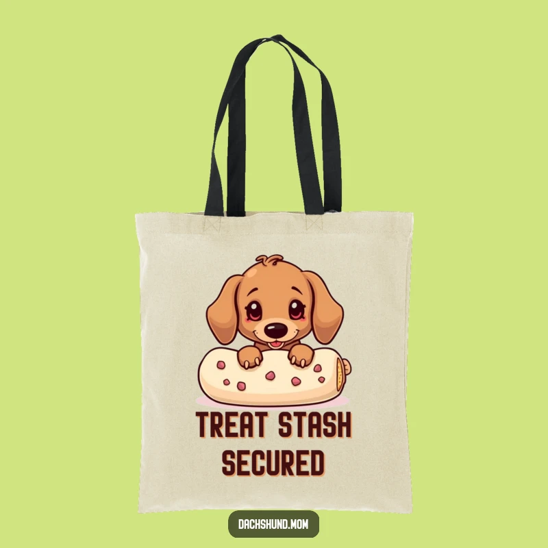 Funny Kawaii Dachshund Treat Peek Tote Bag - Stylish Wiener Dog Carry-All